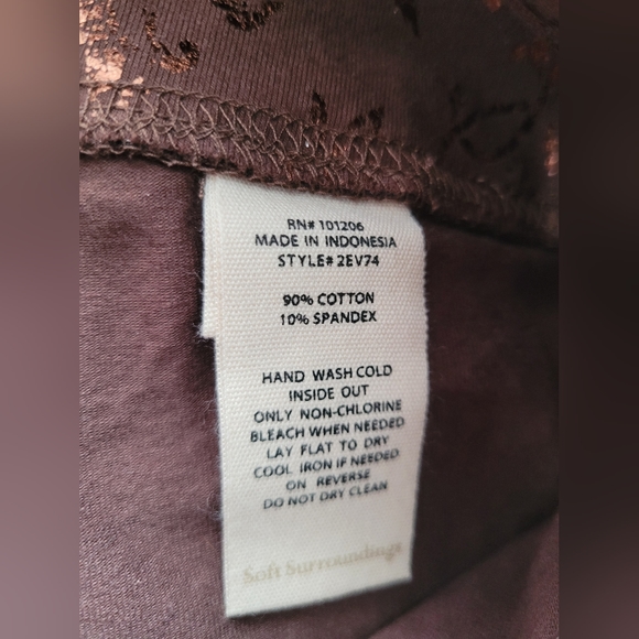 Soft Surroundings Women's Stretch Cotton High Rise Legging Ankle Coffee Bean XL - Picture 10 of 13